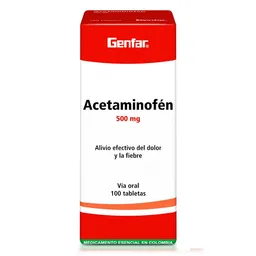 Genfar Acetaminofén Blister (500 mg)