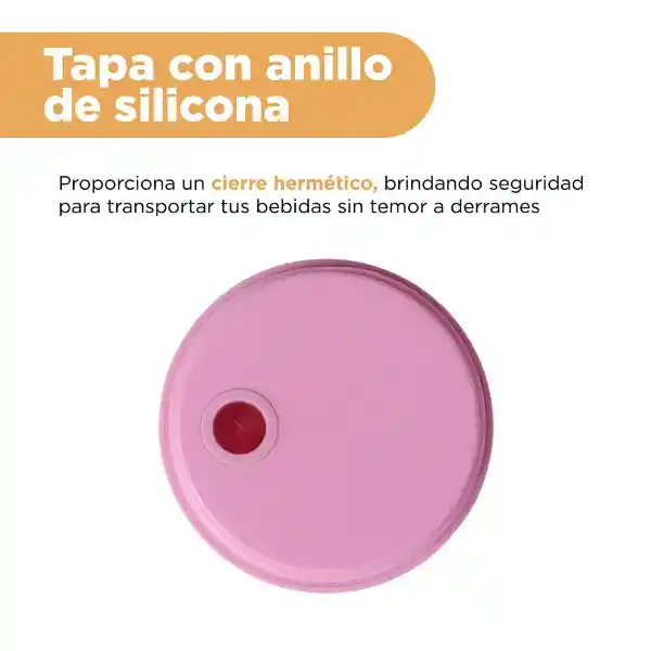 Vaso de Acero Serie Chicas Súper Poderosas Rosa 900 mL Miniso