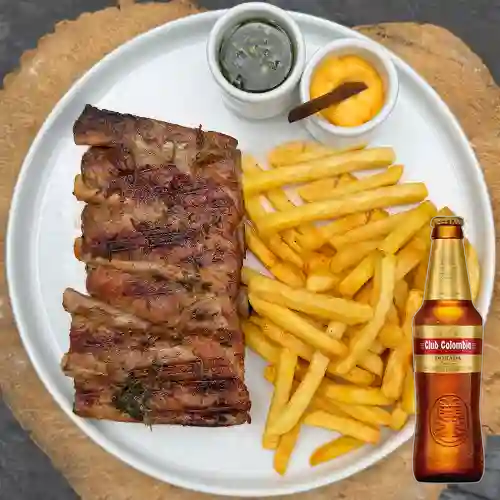 Combo Costilla San Luis Al Carbon + Club Col. Dorada 350ml