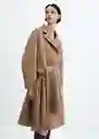 Abrigo Picarol Camel Talla XL Mujer Mango