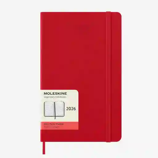 Moleskine Agenda Diaria Rojo Grande Hc 2026