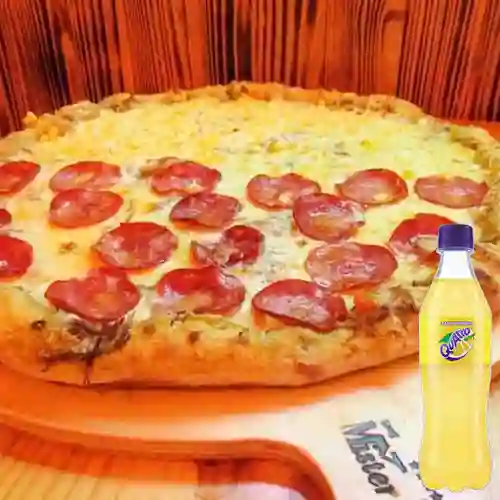 Pizza Tocineta Personal 4 Porciones + Quatro 440ml