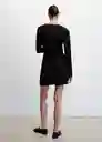 Vestido Mosscam Negro Talla L Mujer Mango