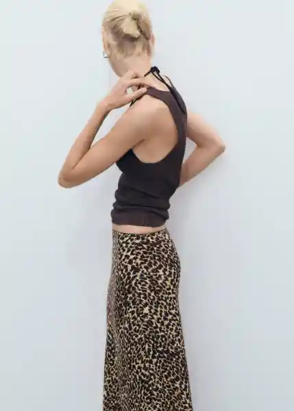 Falda Lion Marrón Talla L Mujer Mango