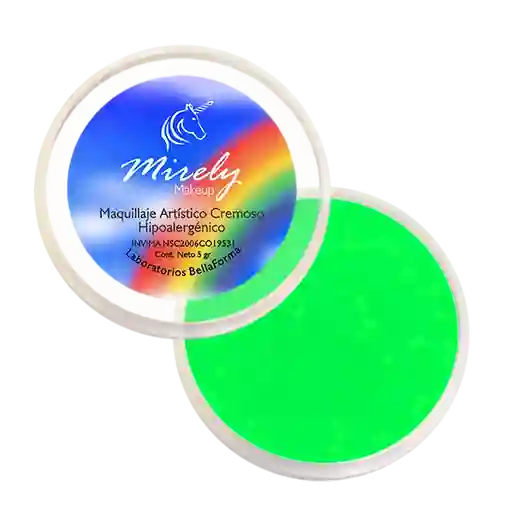 Mirely Maquillaje Artístico Verde Neón 5 g