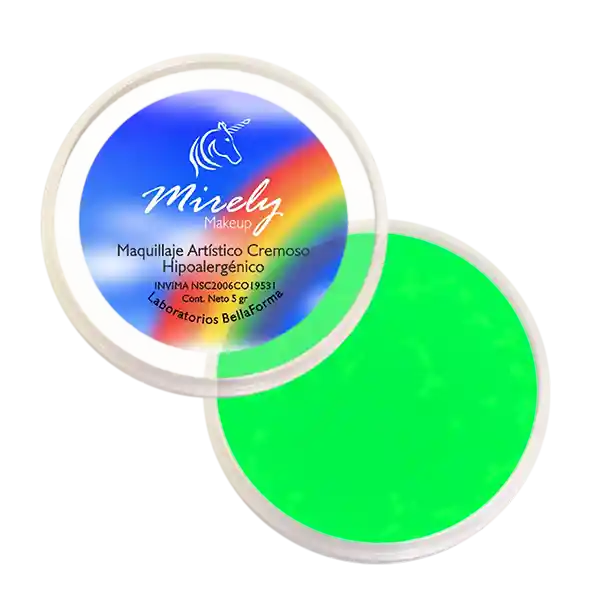 Mirely Maquillaje Artístico Verde Neón 5 g