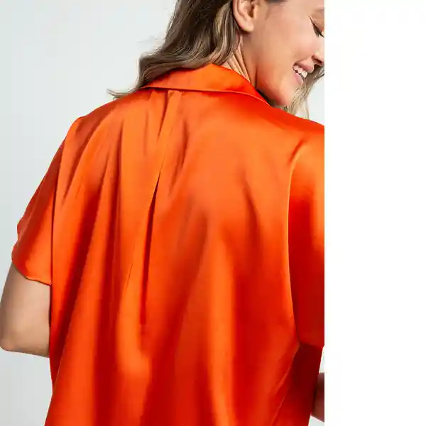 Camisa Camila Mujer Naranja Lirio Medio Talla M 012F348 Naf Naf