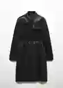 Abrigo Trench Polanapu Mujer Negro Talla XS Mango