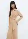 Vestido Crink-W Beige Talla M Mujer Mango