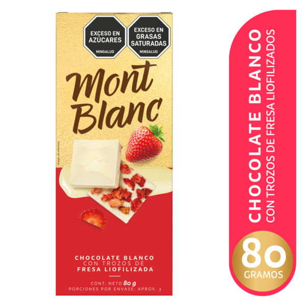 Chocolatina Montblanc Blanca Con Trozos De Fresa (80 gr)