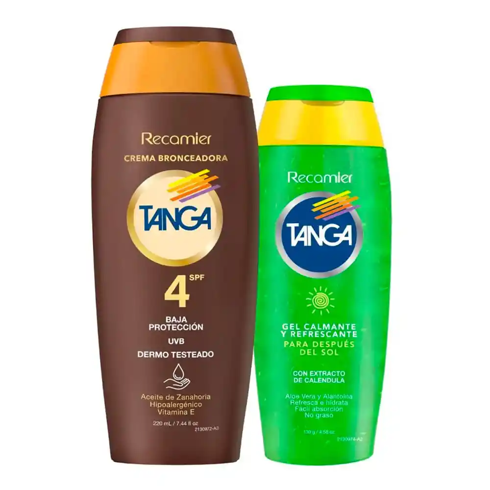 Bronceador Tanga Spf4 en Crema Gratis Gel After Sun