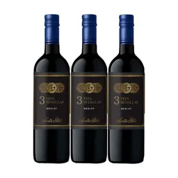 Santa Rita Vino3 Medallas Merlot X750 Ml 2X3