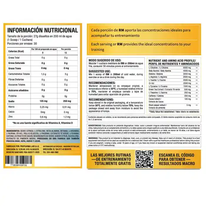 Rm Pre Workout Macroblends