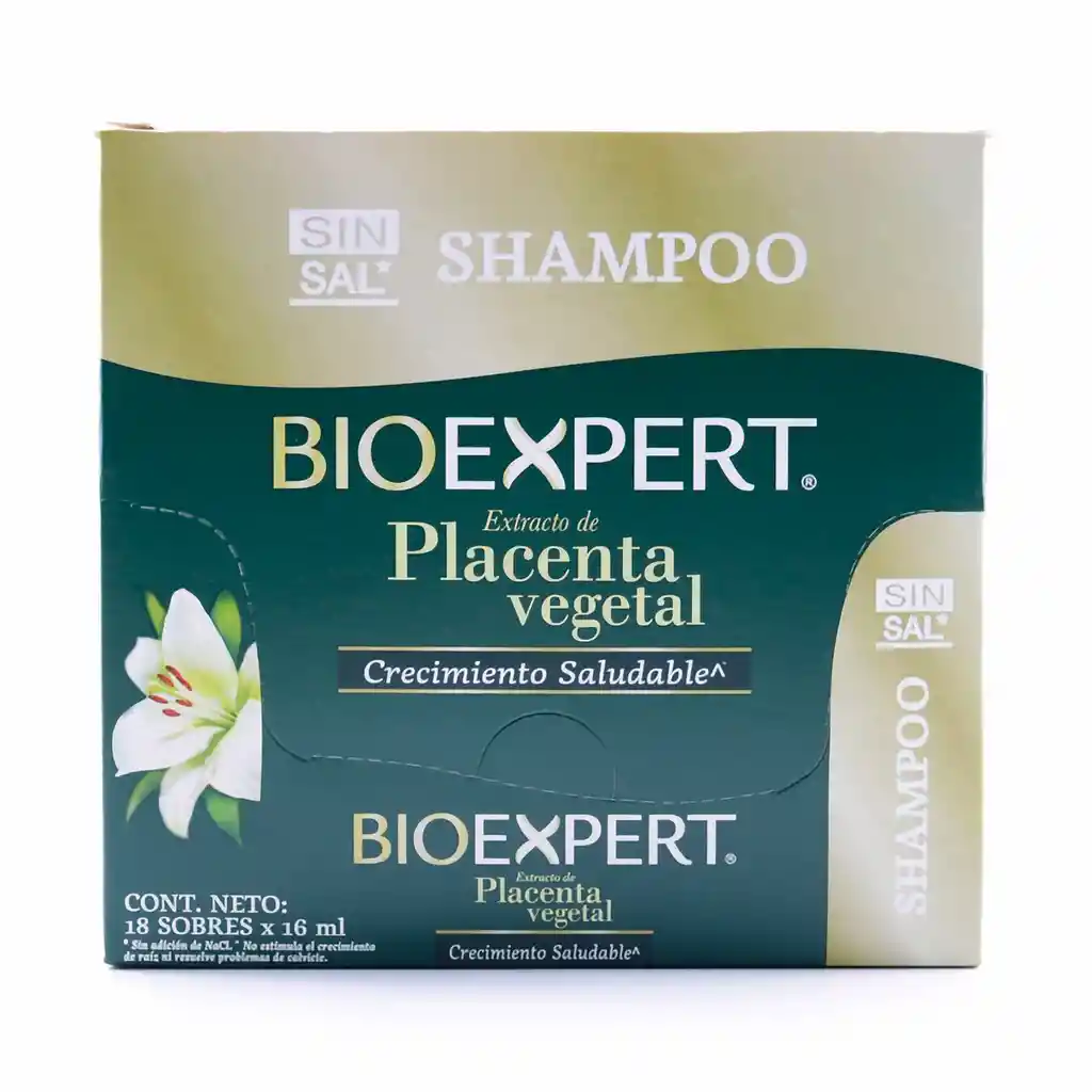 Bioexpert Shampoo Extracto de Placenta Vegetal sin Sal