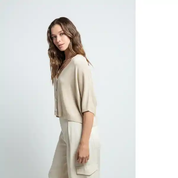 Buzo Tejido Mujer Beige Mimbrera Claro Talla M 483F004 Naf Naf