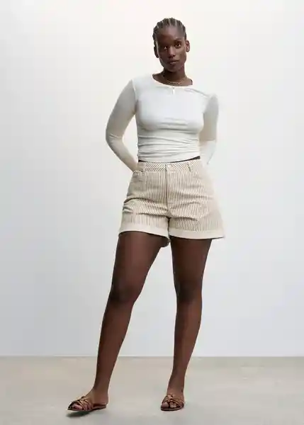 Short Mom80 Arena Talla 46 Mujer Mango