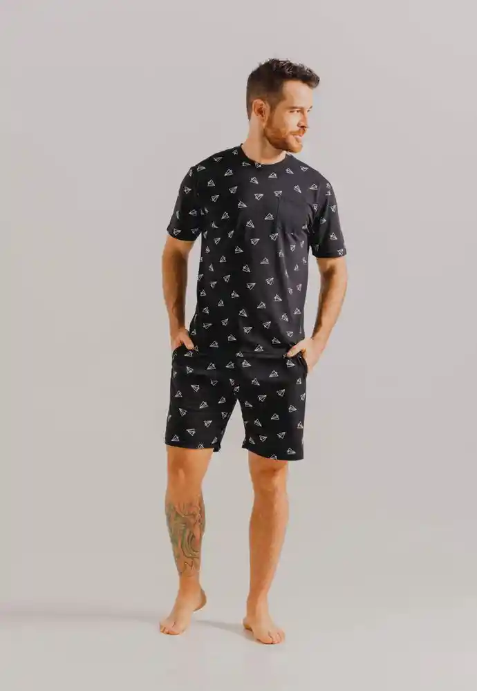 Pantalon Corto Pijama S-negro