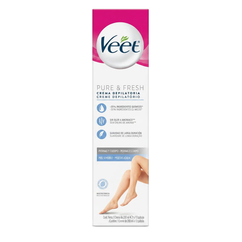Veet Crema Depilatoria Corporal Pure Piel Sensible 200 mL