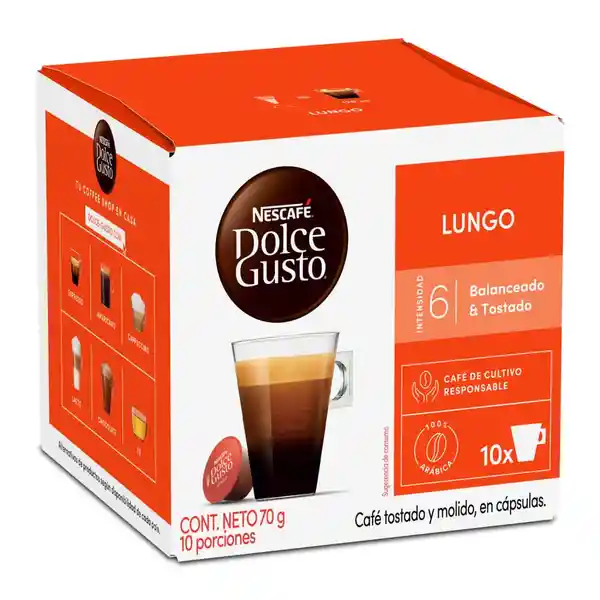 Cápsulas de Café NESCAFÉ DOLCE GUSTO Lungo 70 g
