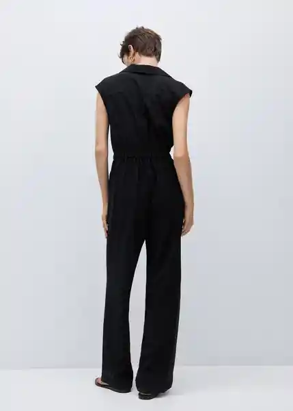 Enterizo Polito Negro Talla L Mujer Mango