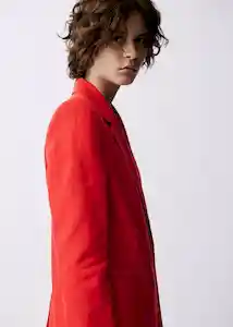 Blazer Americana Limona Rojo Talla M Mujer Mango