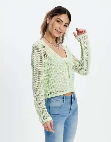 Suéter Tejido Mujer Verde Talla Small American Eagle