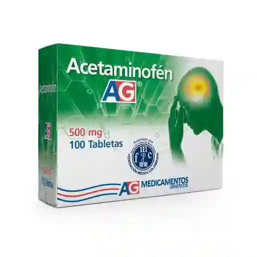 Acetaminofen 500 Mg A.G. Blister X 10 Tabletas