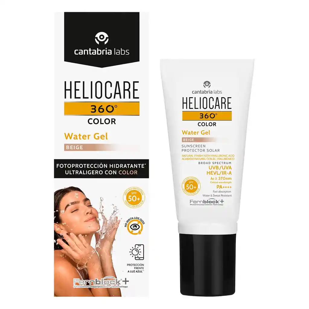 Heliocare Gel Protector Solar 360 Water Tono Beige FPS 50 +