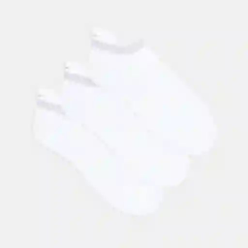 Medias Deportivas Tobilleras Cortas Femenino Quki X3 Punto Blanco Talla 9-11