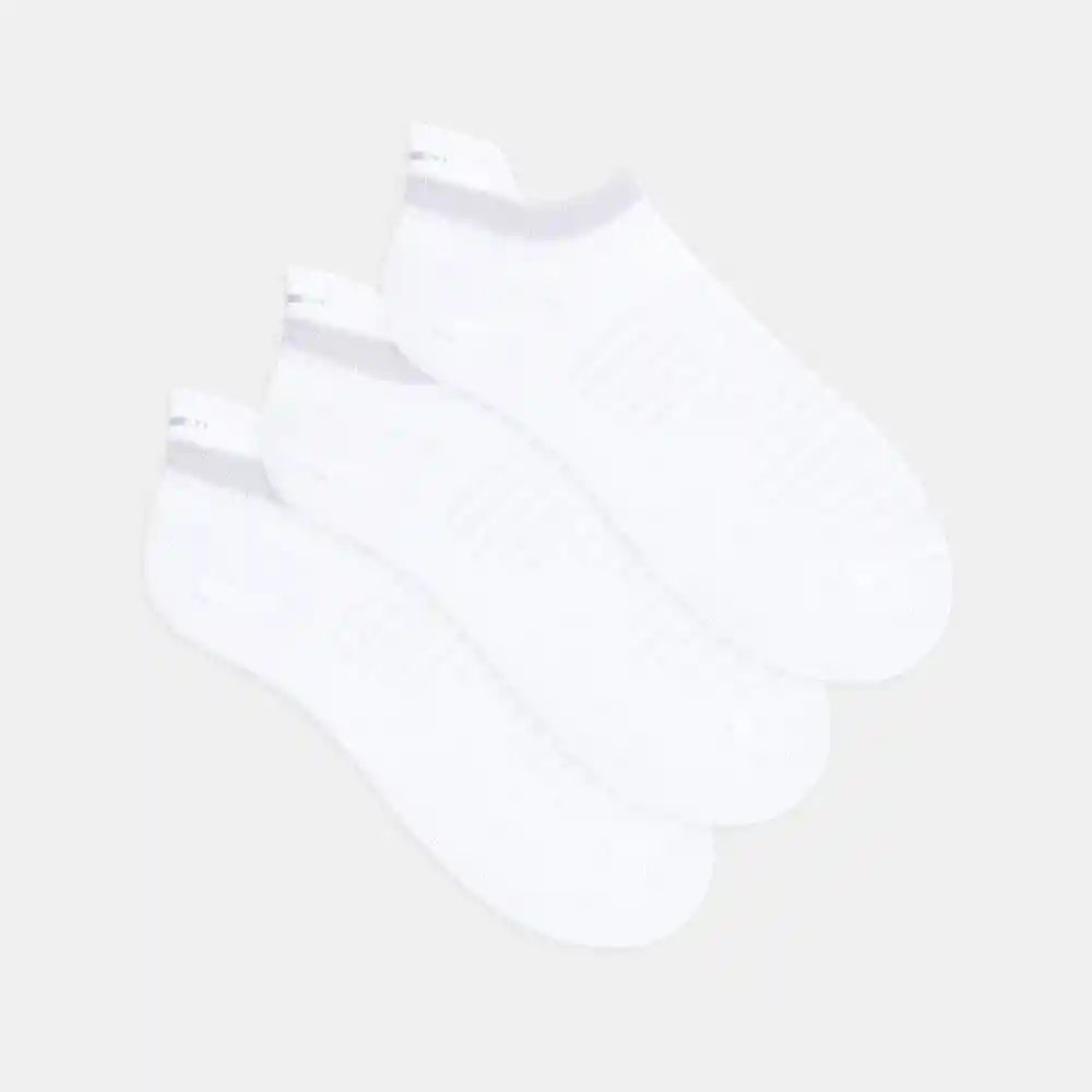 Medias Deportivas Tobilleras Cortas Femenino Quki X3 Punto Blanco Talla 9-11