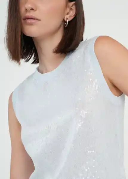 Tejido Mujer Azul Helada Claro Talla M 589g014 Naf Naf