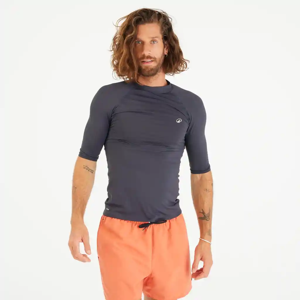 Camiseta Protección Solar Para Hombre Olaian Negro