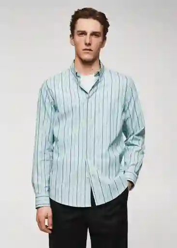 Camisa Esen Agua Talla M Hombre Mango