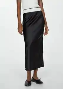 Falda Mia Negro Talla L Mujer Mango