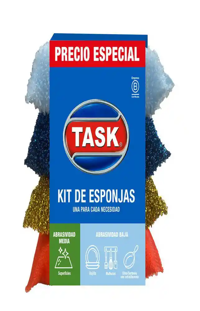Pack Esponjas X4 Inox Delicada P Task 1050467