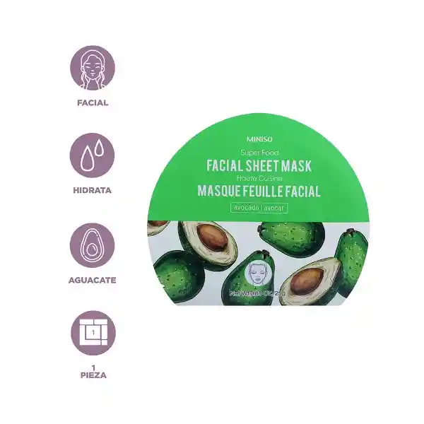 Mascarilla Facial Super Food Aguacate Miniso