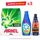 Ariel Triple Poder Concentrado Detergente en Polvo 2kg+Ariel Revitacolor Detergente Líquido 800ml+Downy Perfume Collection Adorable Suavizante Concentrado 450ml