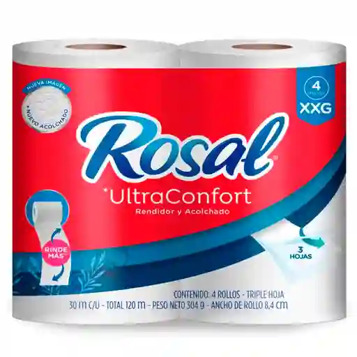 Papel Higiénico Rosal Ultraconfort Xxg 4 Rollos X 100 Metros