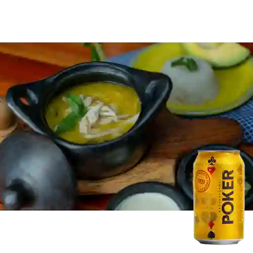 Combo Ajiaco con Pollo Grande + Poker 355 ml