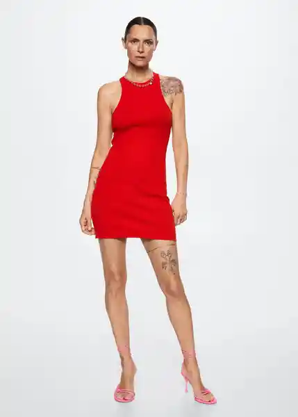 Vestido Ribi Rojo Talla 18 Mujer Mango