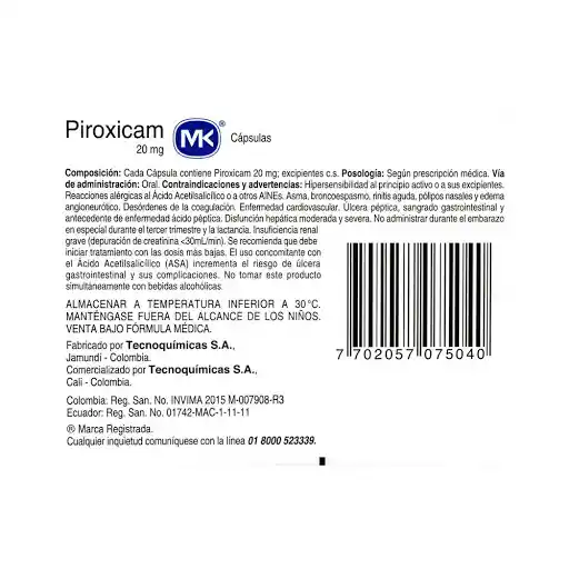 Piroxicam 20 Mg