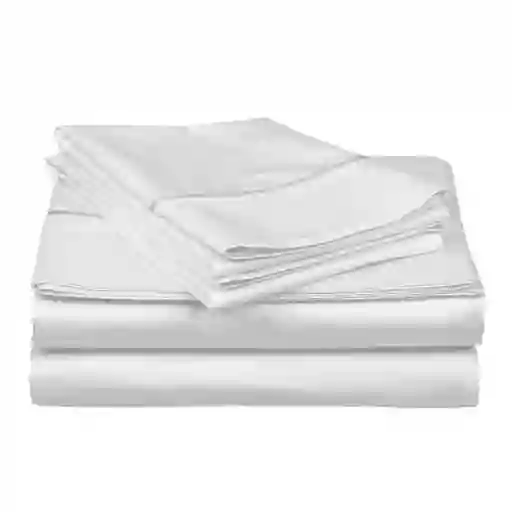 Juego de Cama 180 Hilos 50%-50% fe P-A Semi Doble Blanco