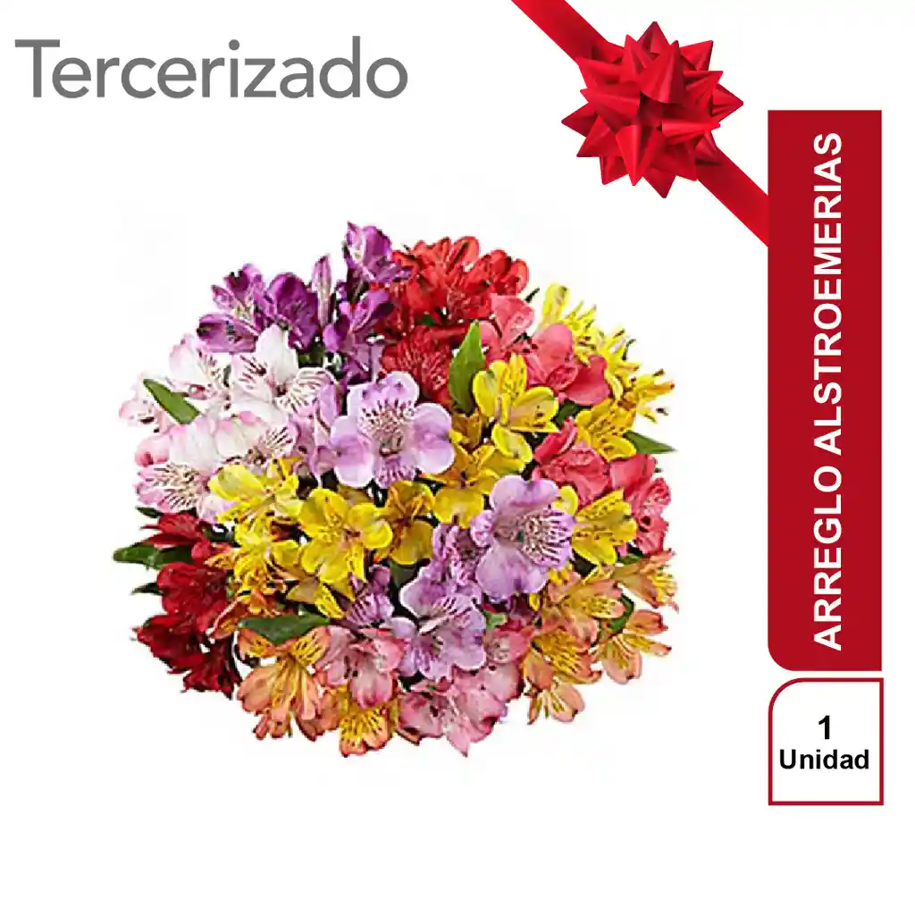 Arreglo de Flores con 20 Alstroemerias Multicolor en Ramo