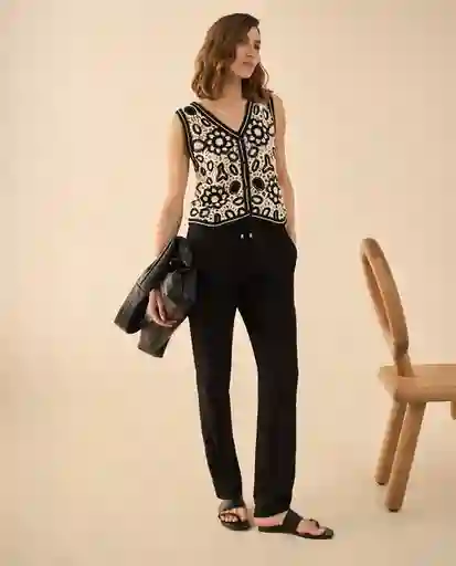 Pantalón Negro Jaguar Ultraoscuro Talla 8 131G002 Esprit