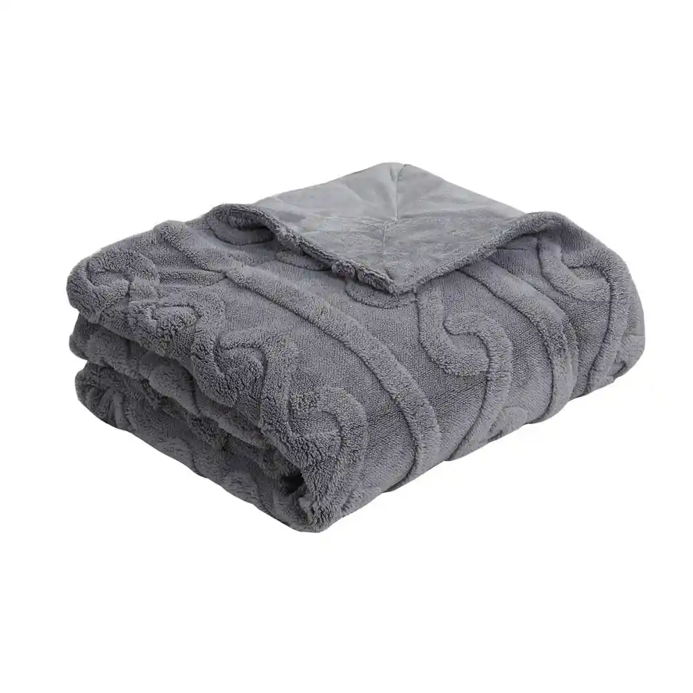 Manta Jaquard Sherpa Gris