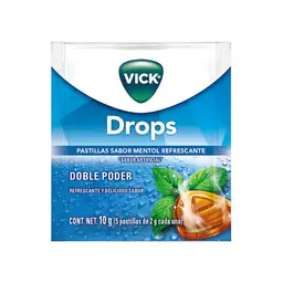 Vick Pastillas Refrescantes con Sabor a Mentol Refrescante Drops 
