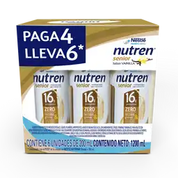 Complemento nutricional líquido NESTLÉ NUTREN Senior Vainilla paga 4 lleva 6 x 1200 mL