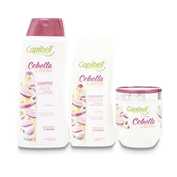 Capibell Shampoo + Bálsamo + Mascarilla Cebolla y Biotina