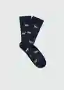 Calcetines All Dog Navy Talla 42 Hombre Mango