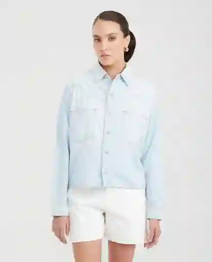 Camiseta Slim Fit Femenino Azul Cristalino Claro T L Chevignon